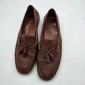 Cole Haan Country Brown Woven Leather Tassel Loafers Sz 9B